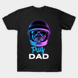 Pug Dad Synthwave Dog Owner Pugs Dog Father T-Shirt